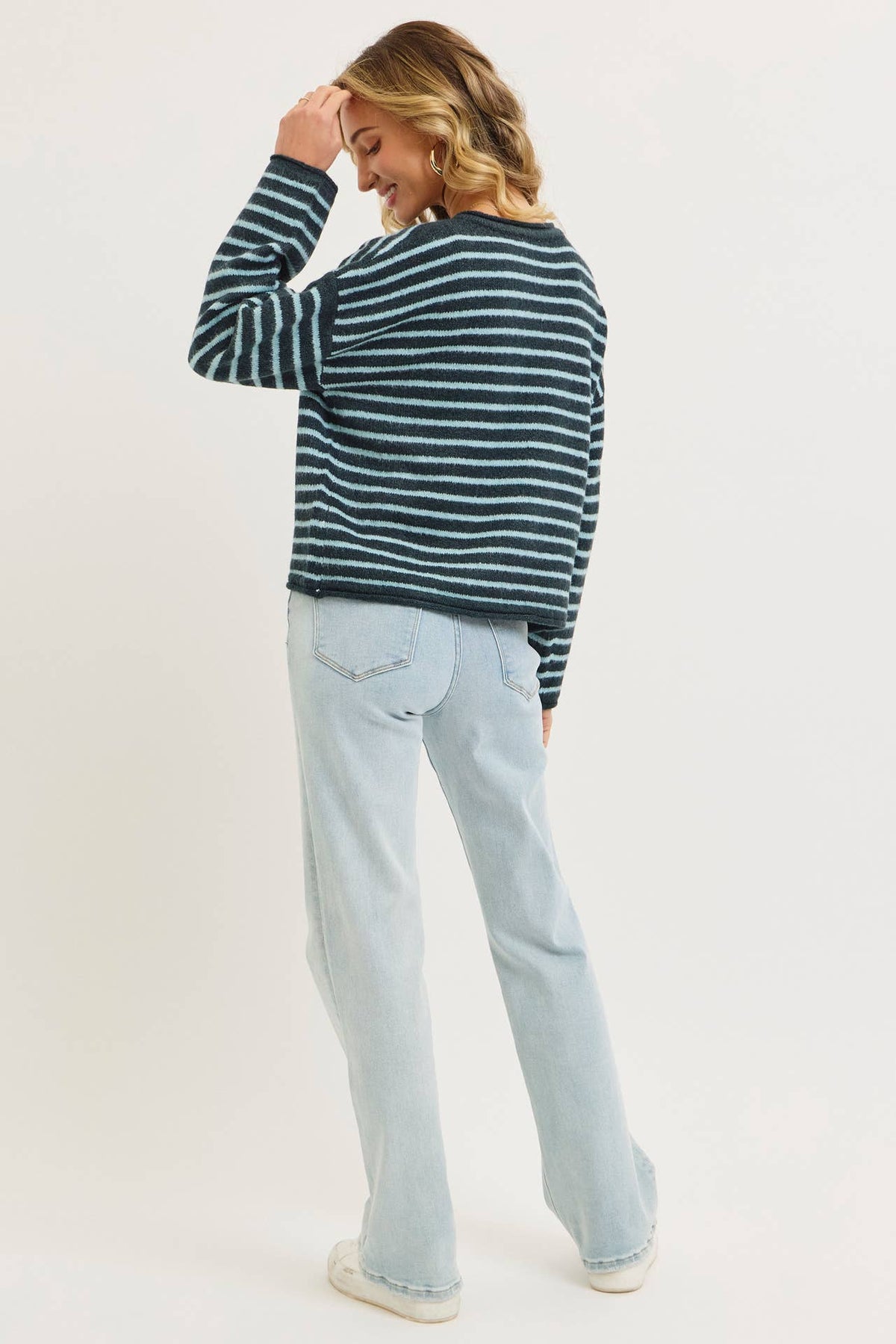 Striped Button Up Cardigan