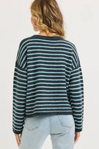 Striped Button Up Cardigan