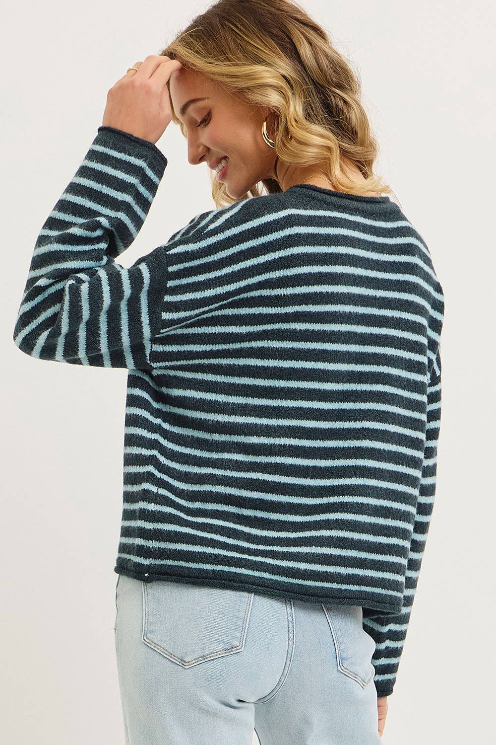 Striped Button Up Cardigan