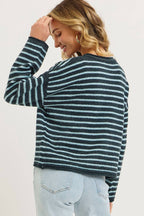 Striped Button Up Cardigan