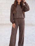 (PREORDER) Brown Stripe Long Sleeve Set