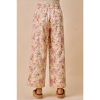 Floral Twill Wide Leg Pants