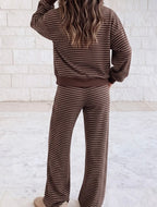 (PREORDER) Brown Stripe Long Sleeve Set