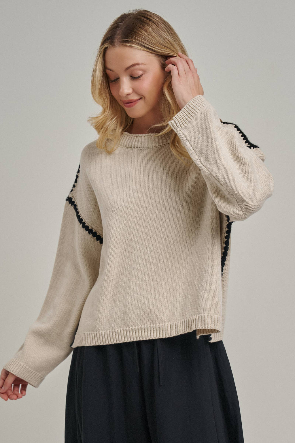 Contrast Stitch Sweater