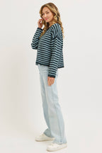 Striped Button Up Cardigan