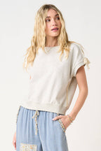 Lace Striped Bow Sleeveless Sweatshirt Top