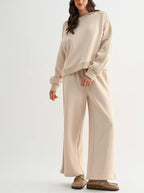 (PREORDER) Cable Knit Trim Lounge Set