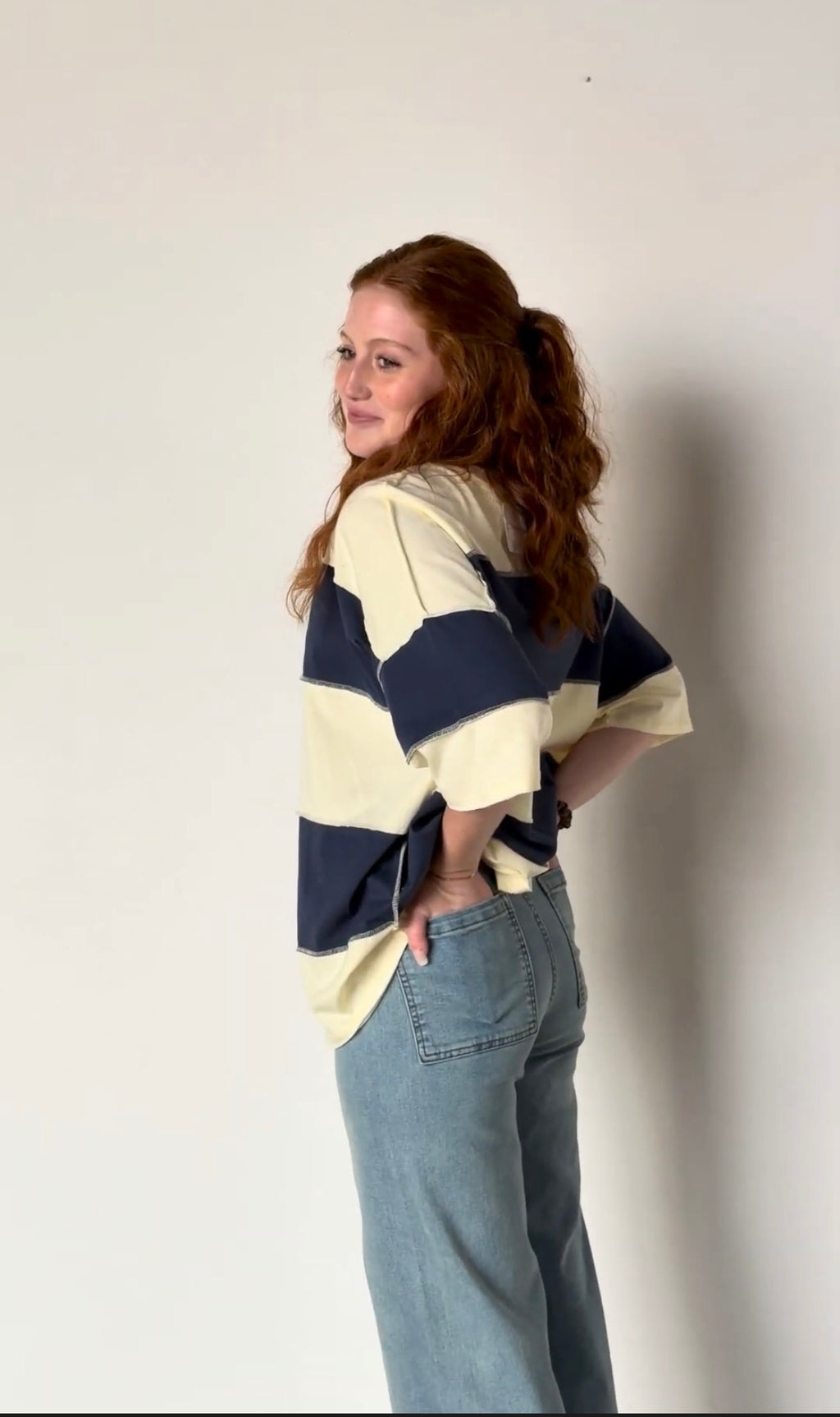 Straight Wide Leg Denim Pants