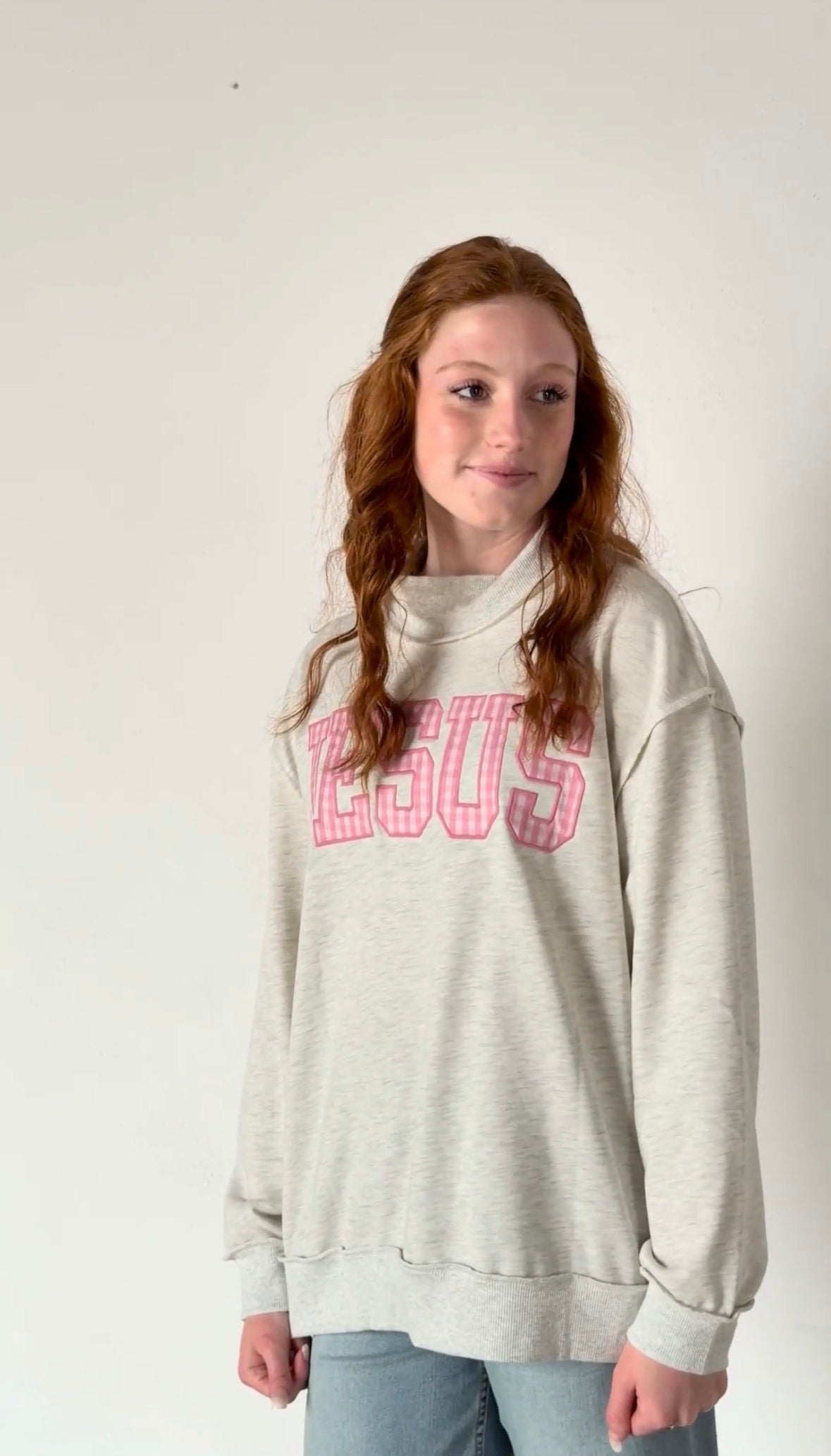 Jesus Gingham Mockneck Long Sleeve