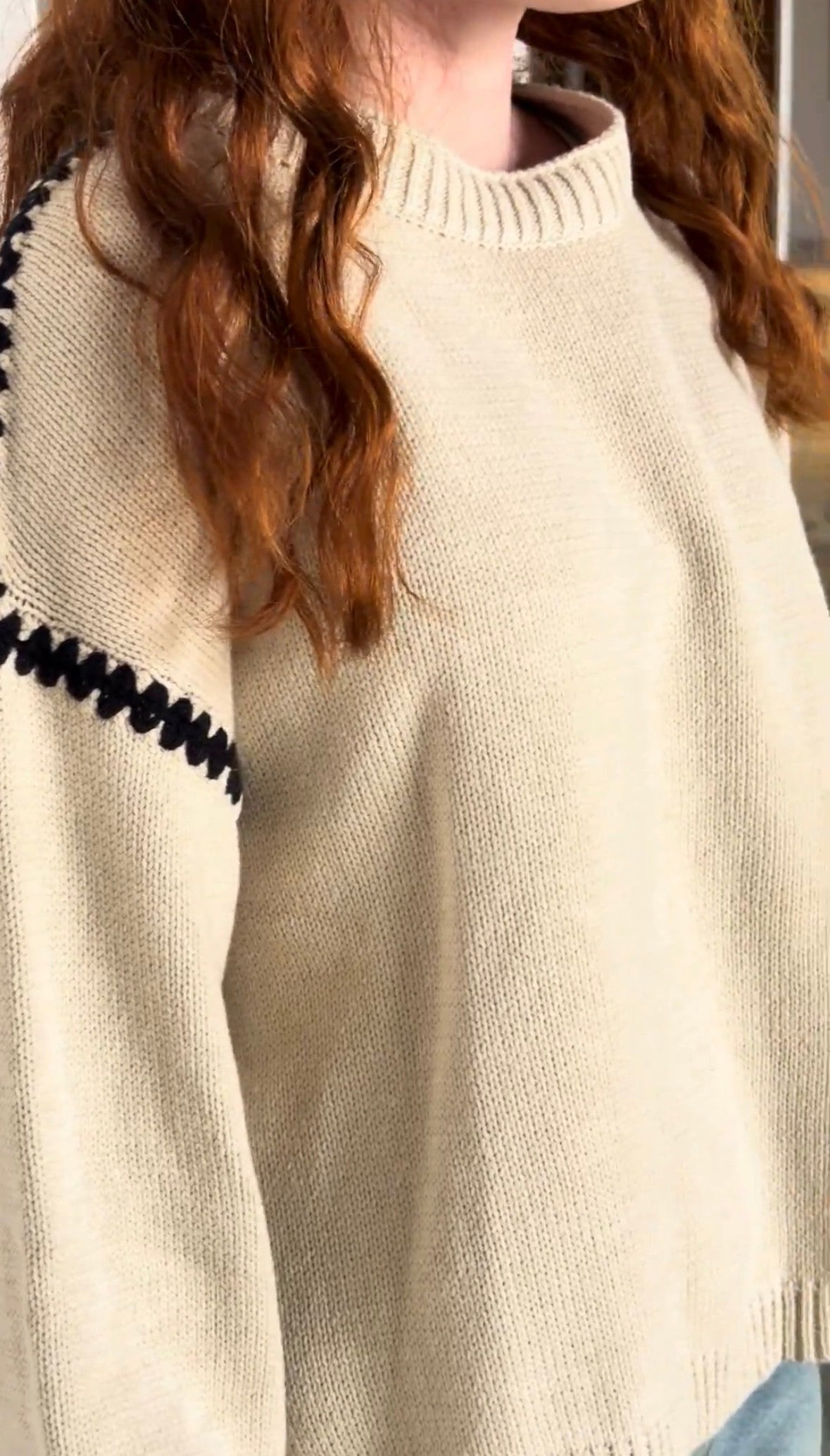 Contrast Stitch Sweater
