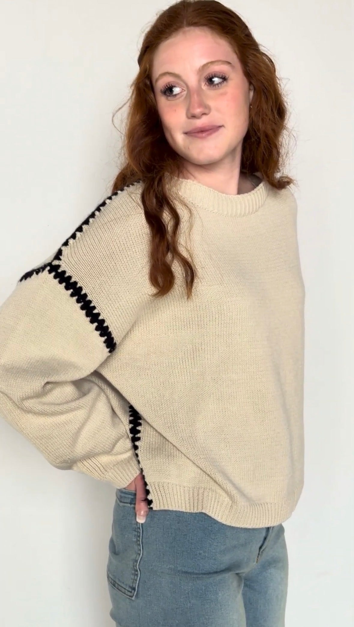 Contrast Stitch Sweater