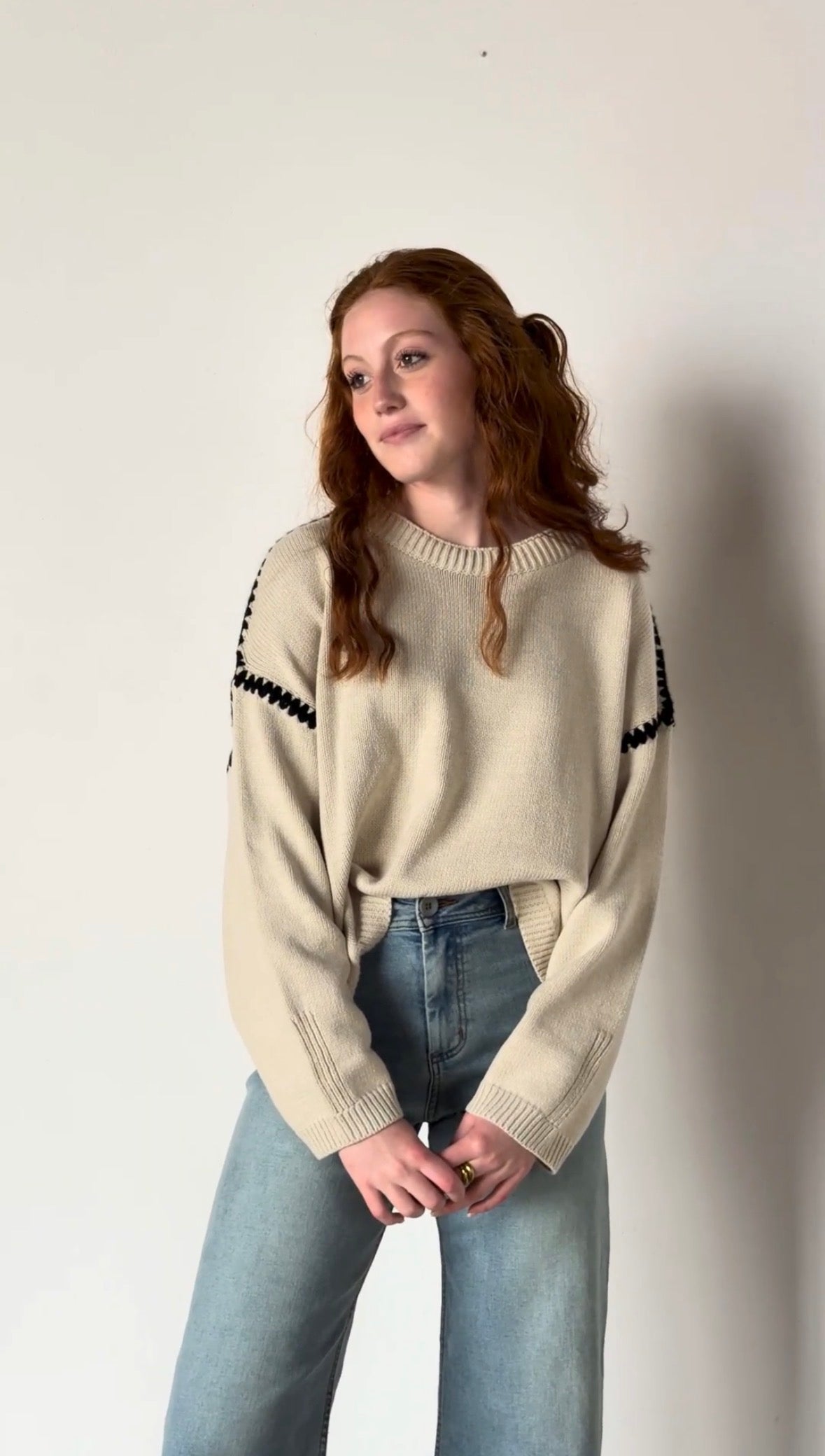 Contrast Stitch Sweater