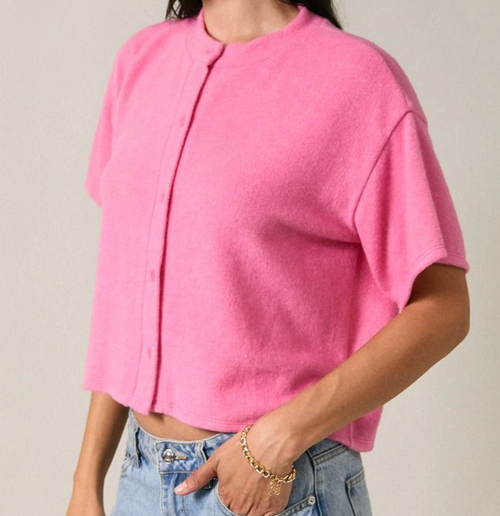 Front Button Up Knit Top