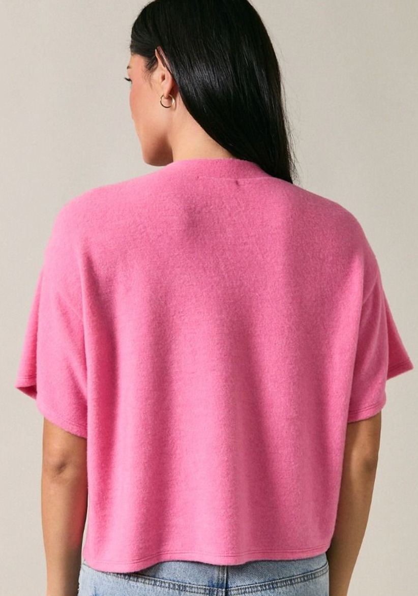 Front Button Up Knit Top