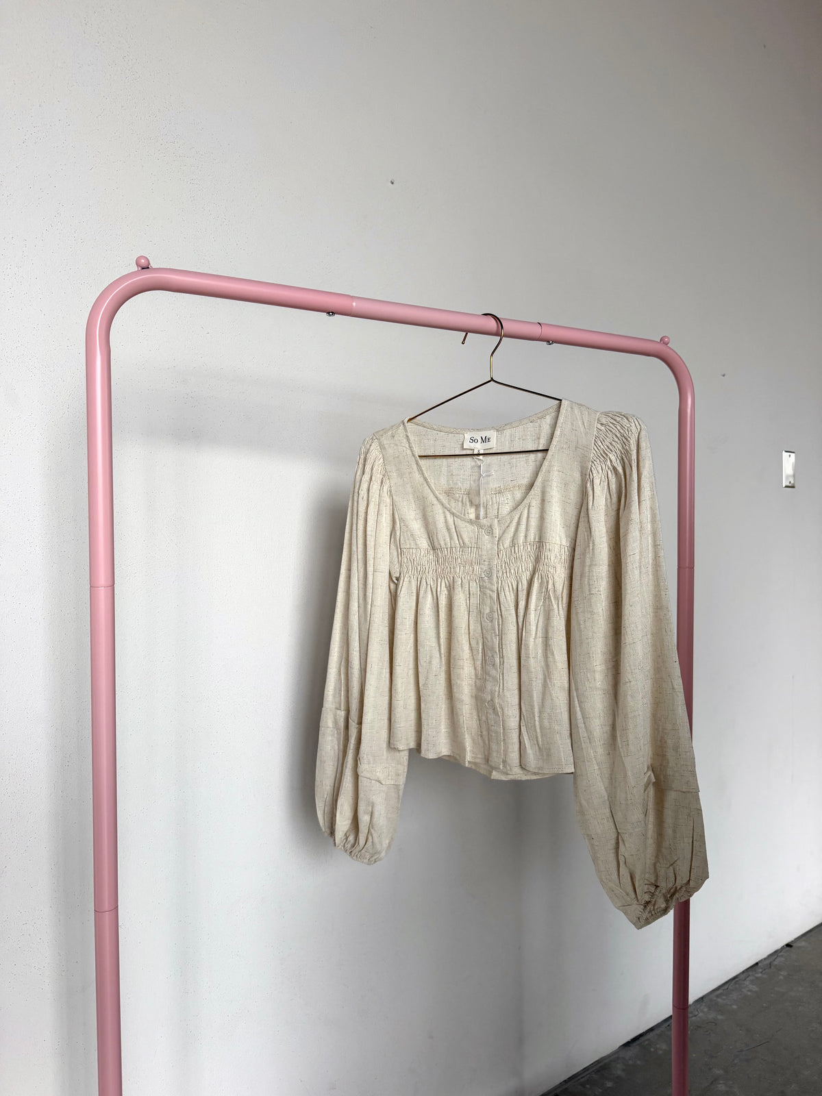 Smocking Long Sleeve Top