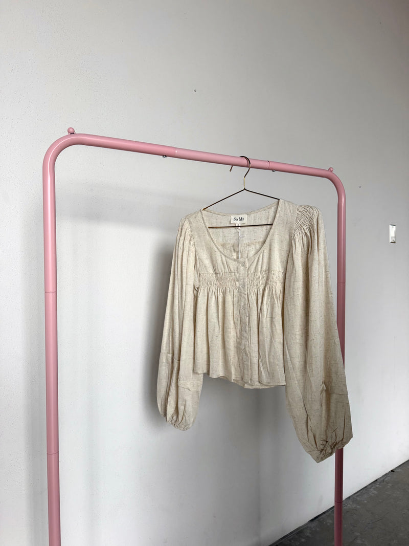 Smocking Long Sleeve Top