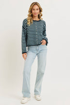 Striped Button Up Cardigan