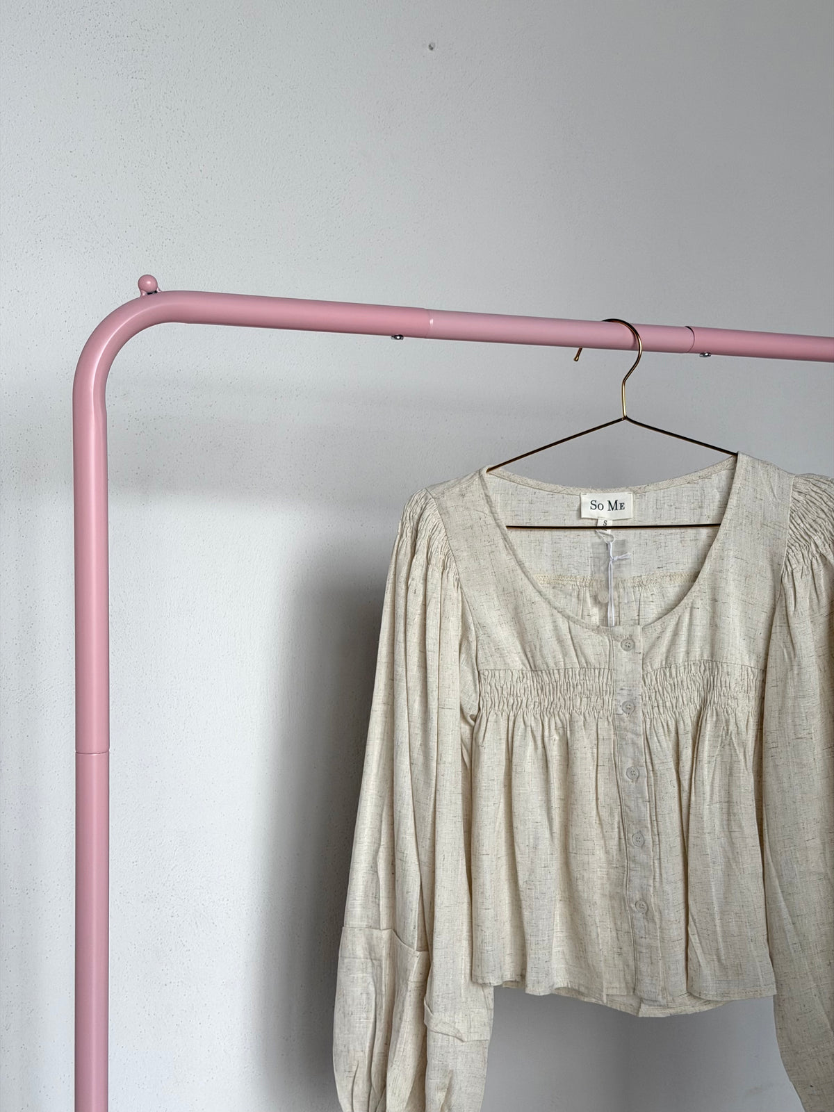 Smocking Long Sleeve Top