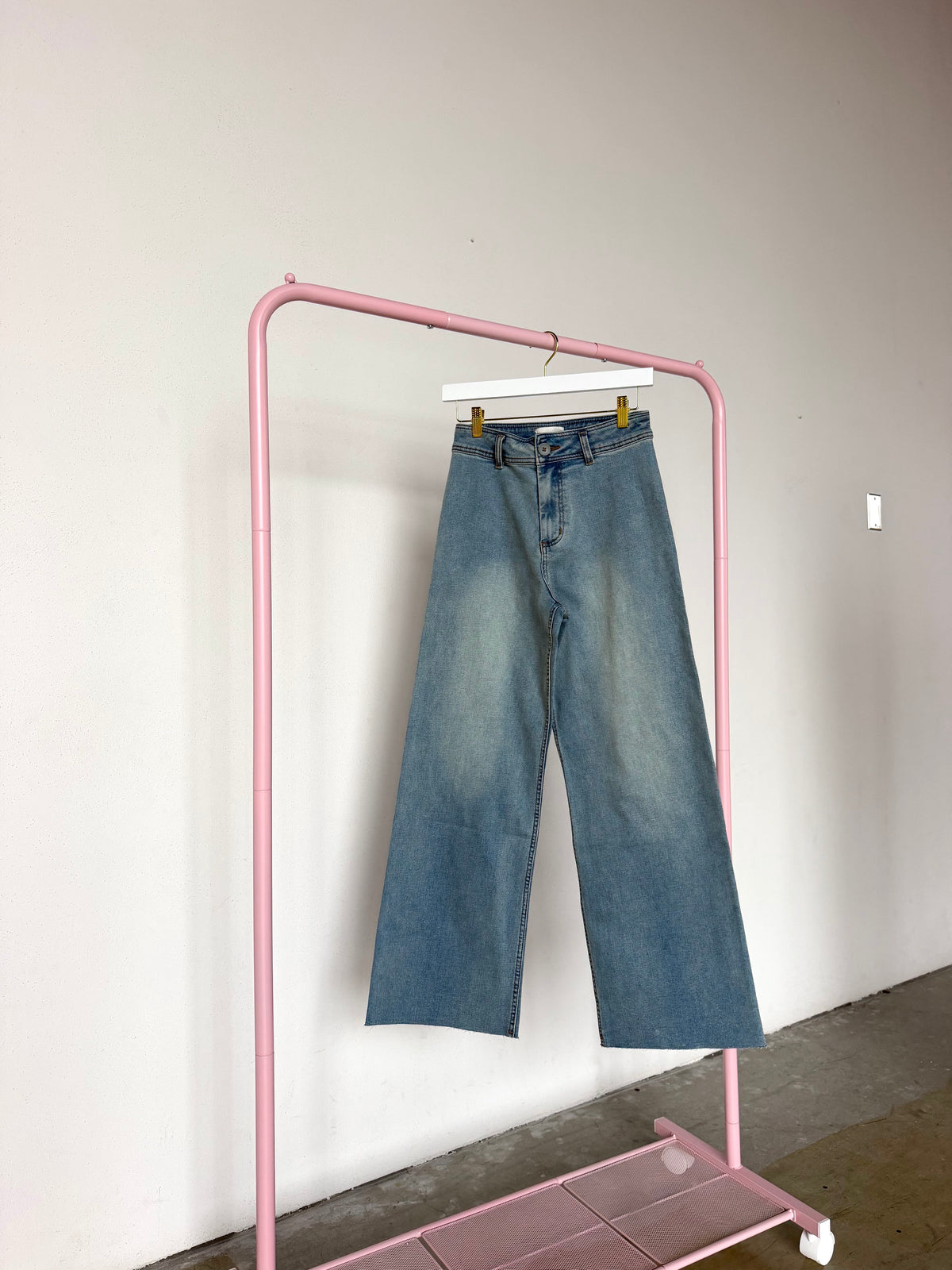 Straight Wide Leg Denim Pants